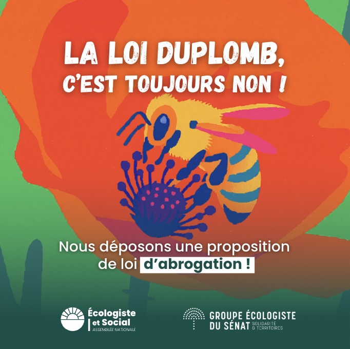 Loi Duplomb : les parlementaires écologistes déposent la proposition de loi d’abrogation !